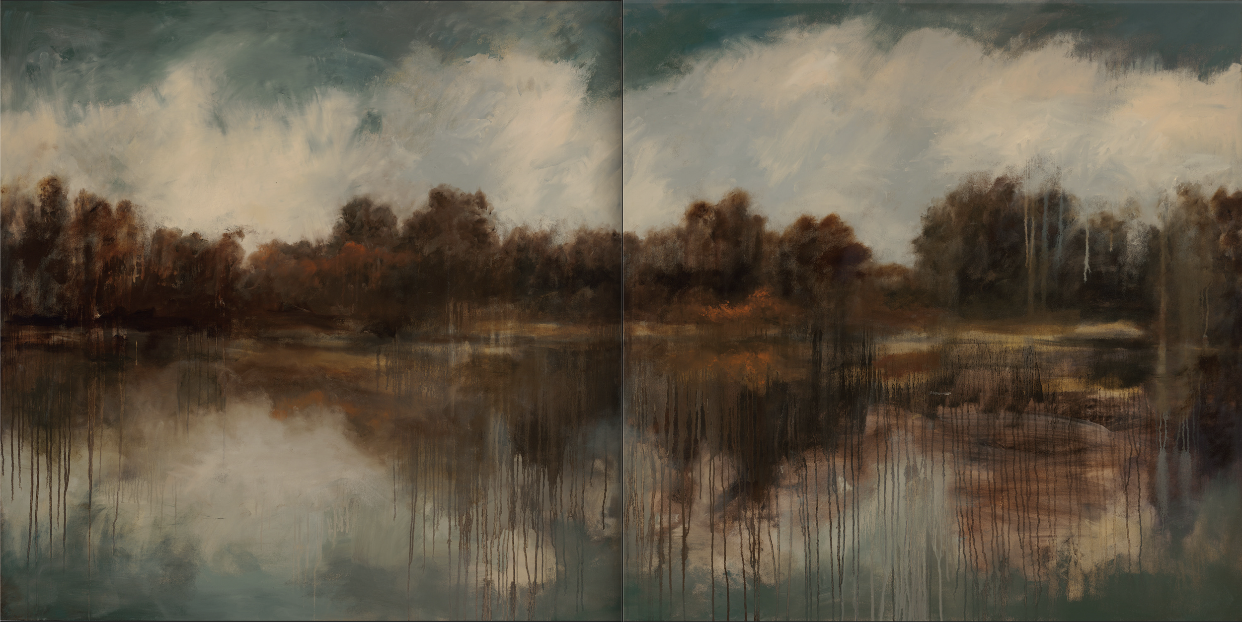 Spiegel im Spiegel  |  Oil on Canvas  |  48 x 96 inches