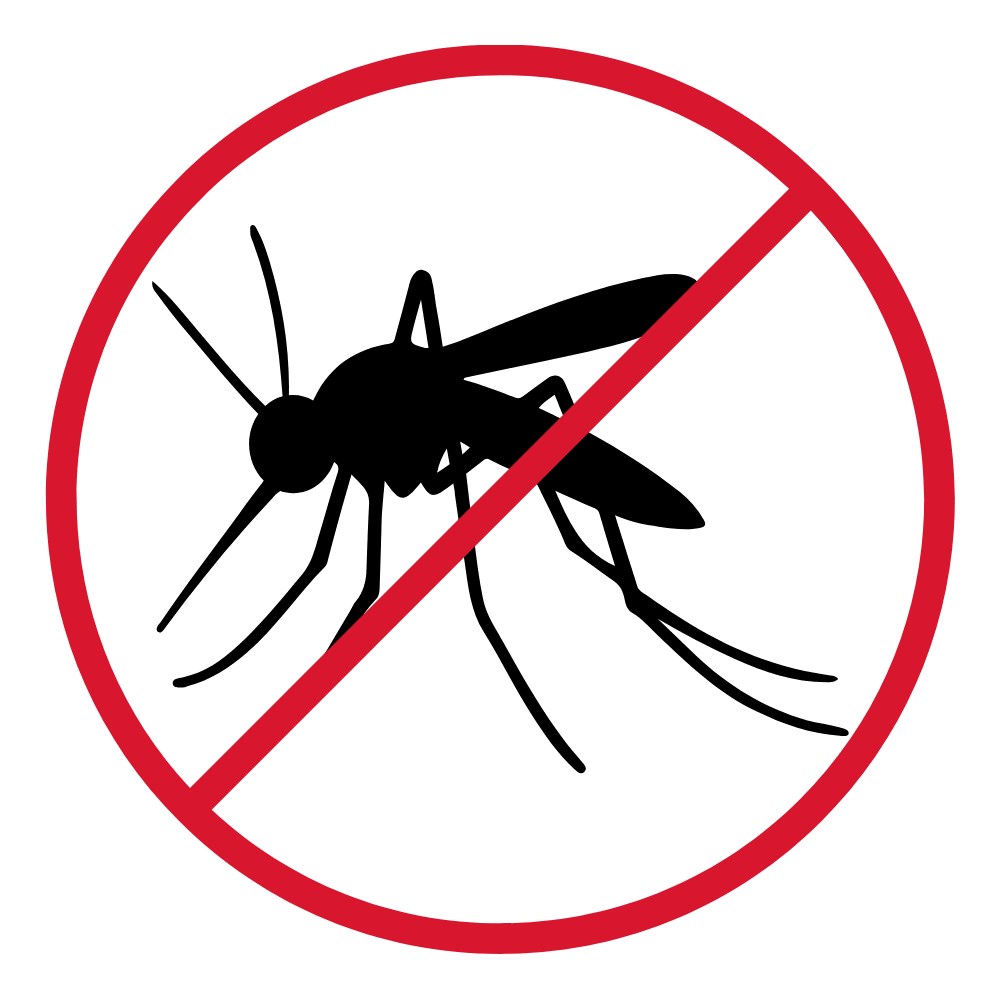 Icon of a Mosquito with a red circle and line through it to show Mosquito control service.