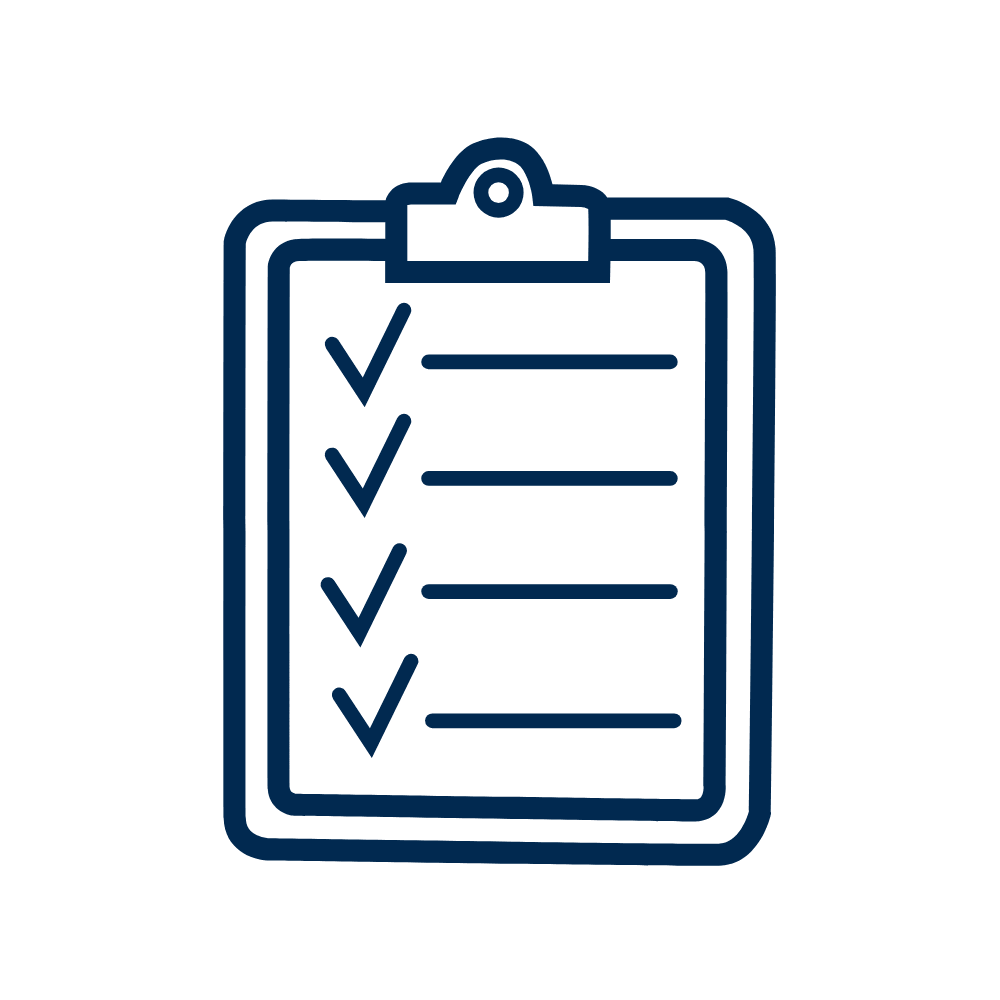 An illustration of a clipboard to show custom treatment plans.