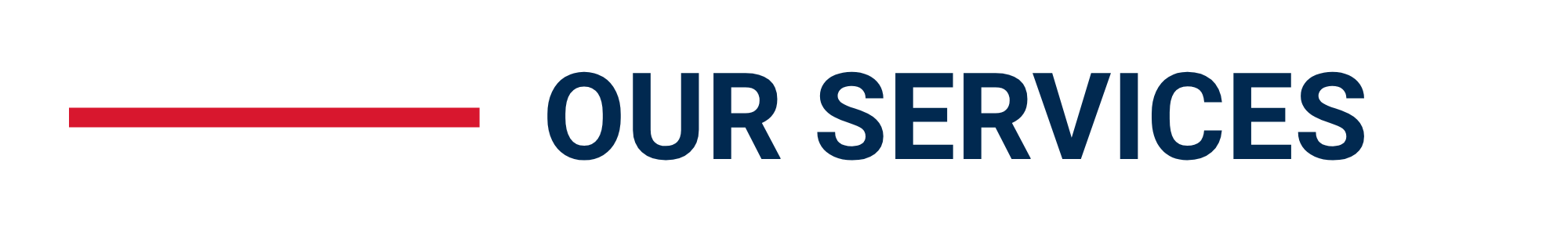 Text graphic with the words "Our Services" and a red underline.