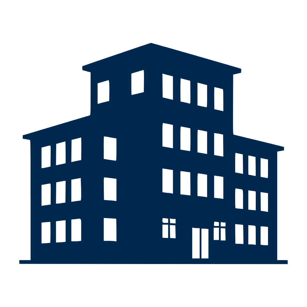 Silhouette of a multi-story commercial building to show pest control services for commercial properties in Massachusetts.