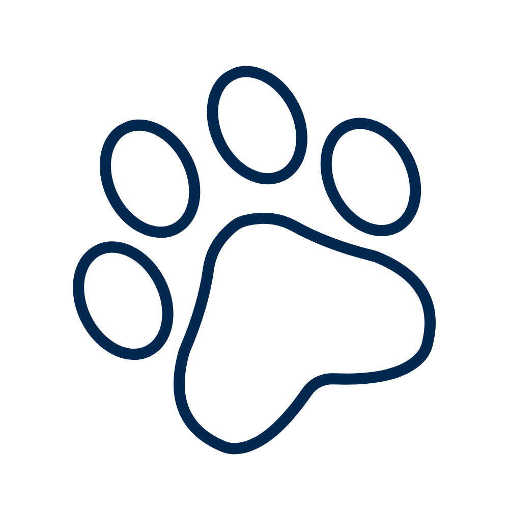 Outline of a paw print to show pet and family friendly pest control.