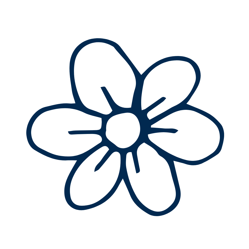 Outline of a flower to show pest control options for landscaped areas and gardens.