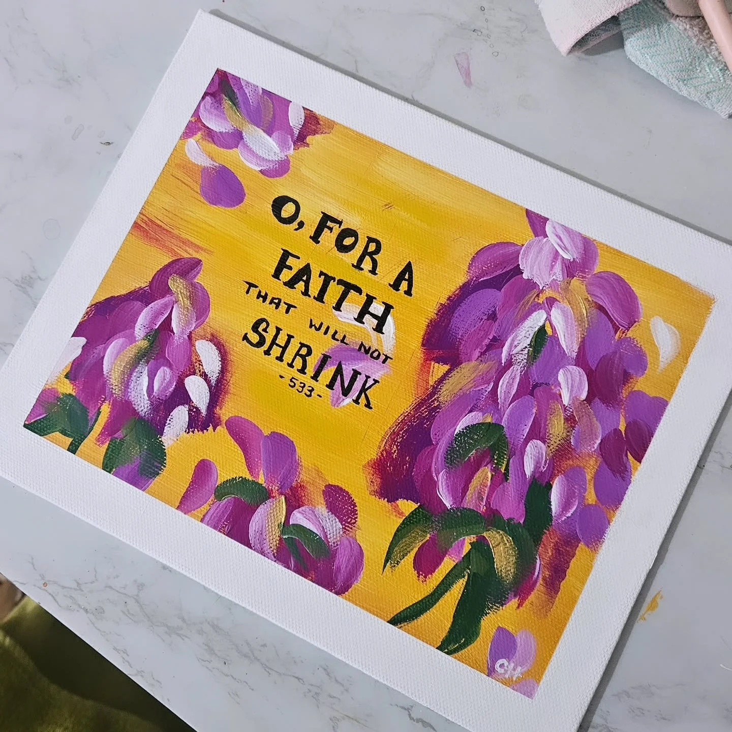 A painting I made for a church friend before they moved away. I really loved how it came out 🥹
.
.
.
#abstractart #paintafeeling #artist #joy #faith #hymn