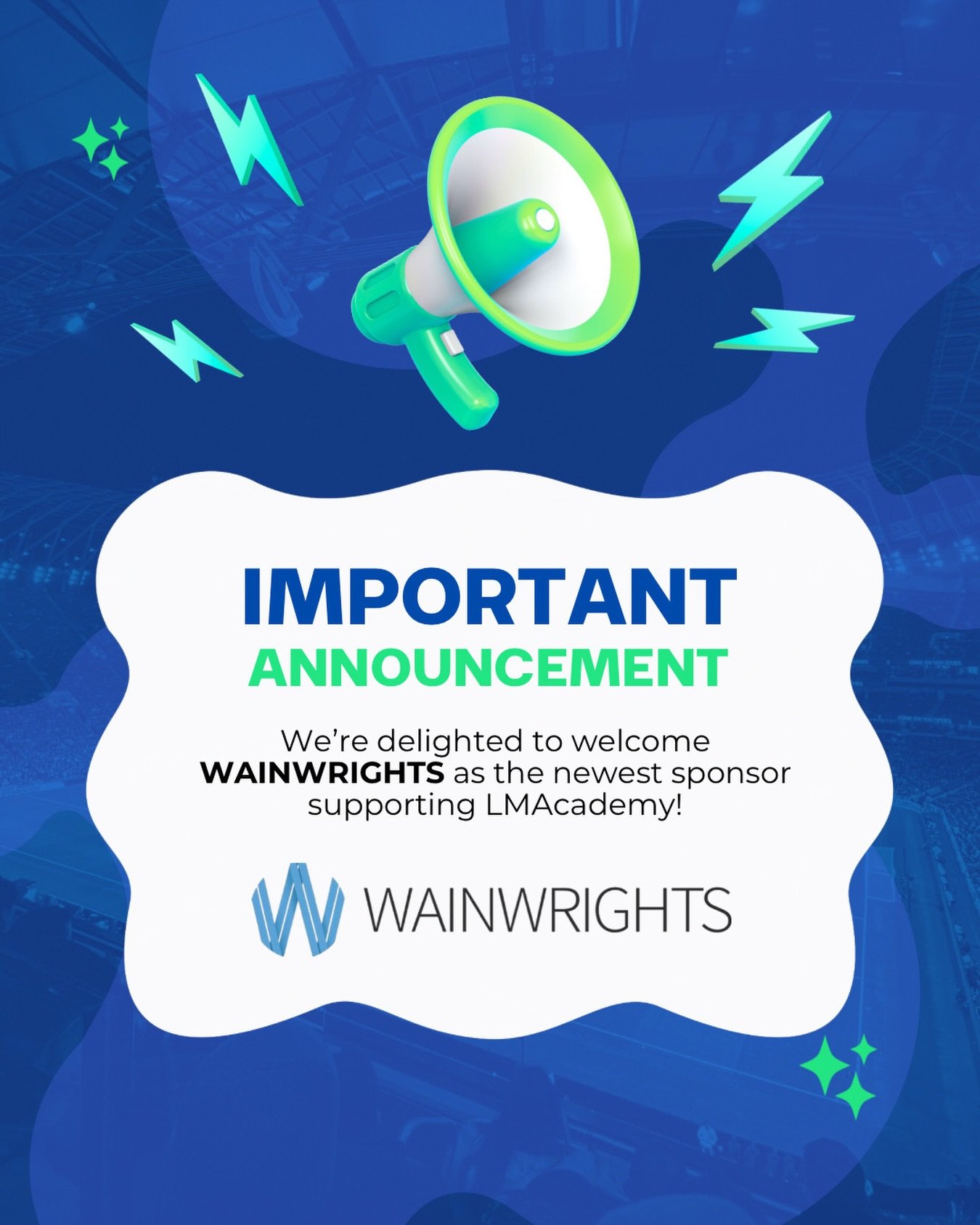 Delighted to welcome Wainwrights as a sponsor of the academy 🤝⚽️
Proud to have their support on our journey

Find them on LinkedIn🖇️