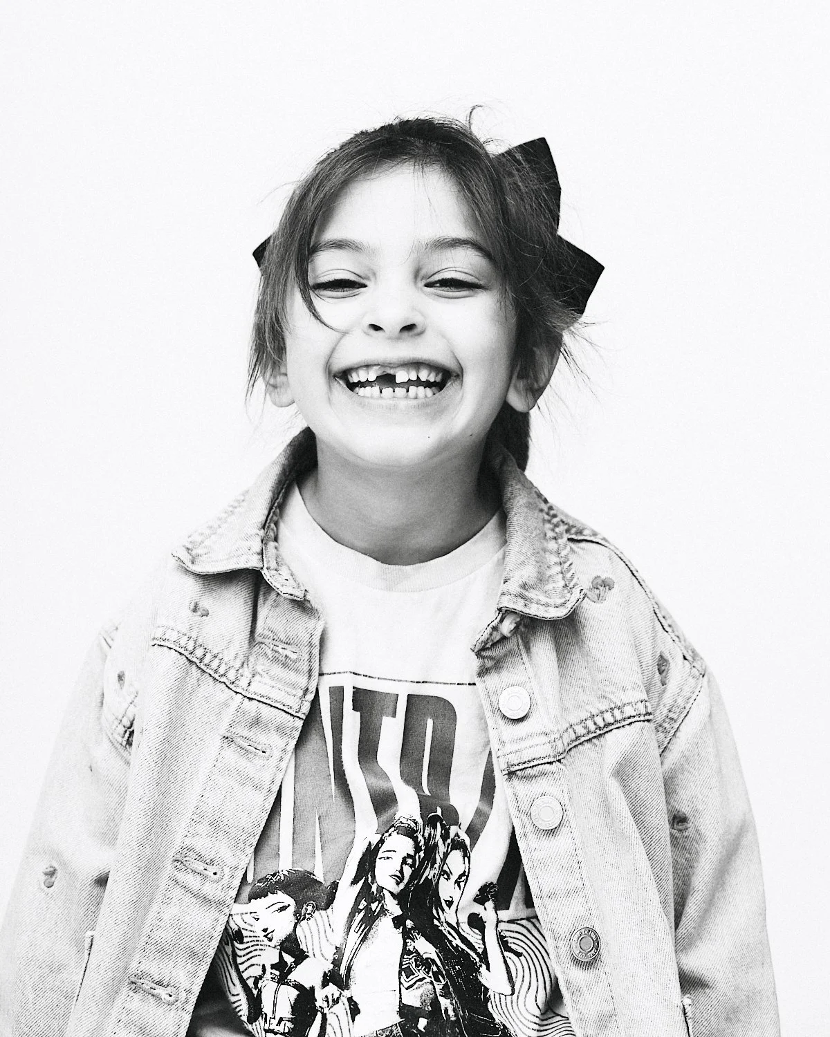 NYC black and white children's studio portrait photography