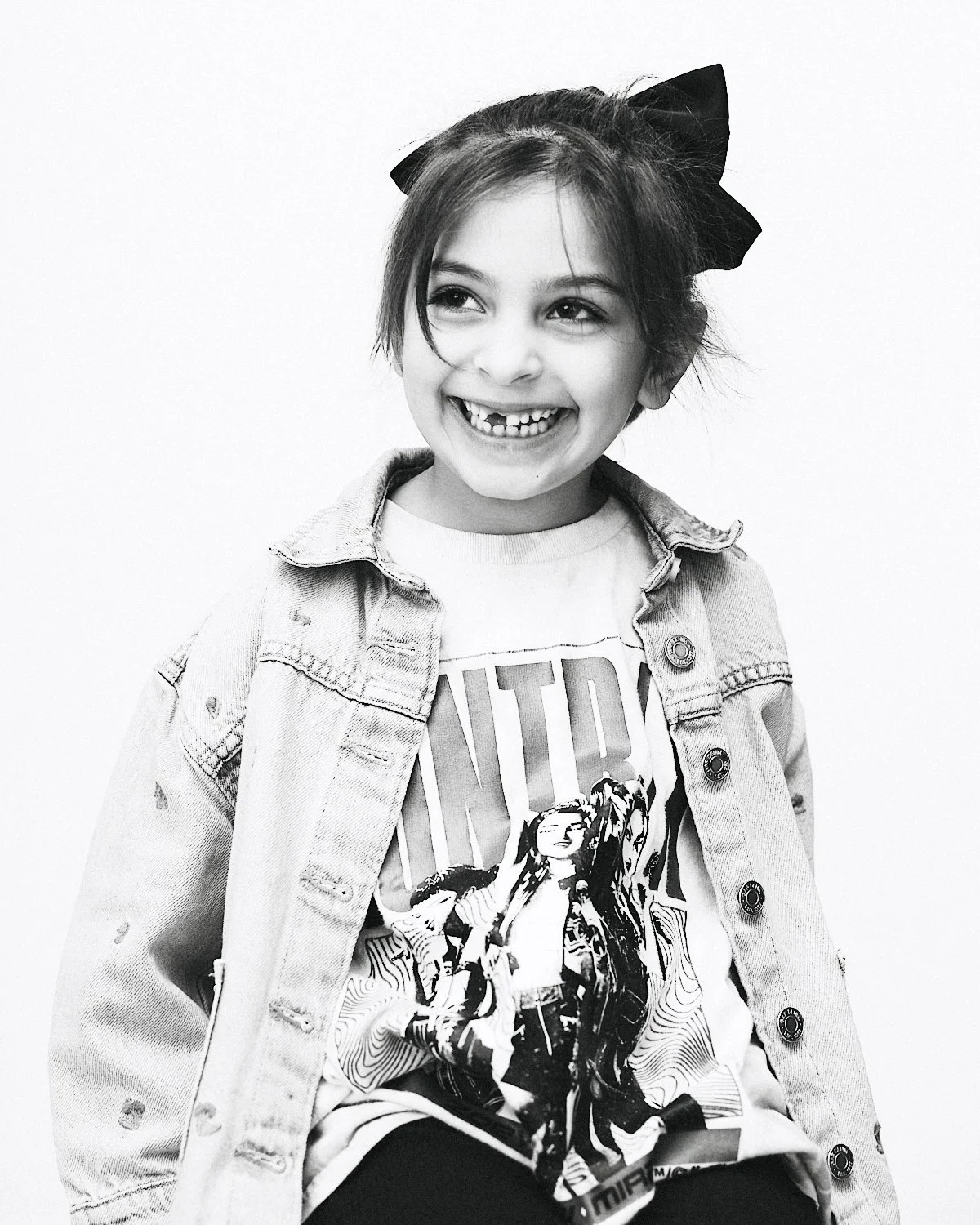 NYC black and white children's studio portrait photography