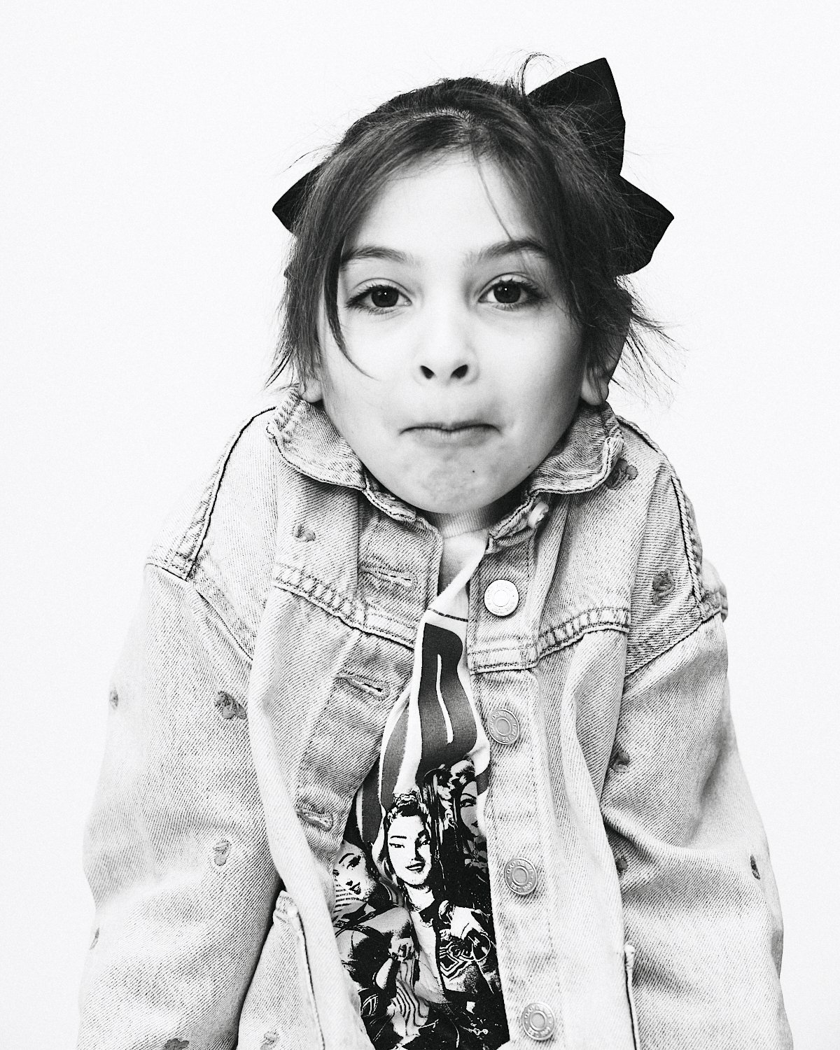 NYC black and white children's studio portrait photography
