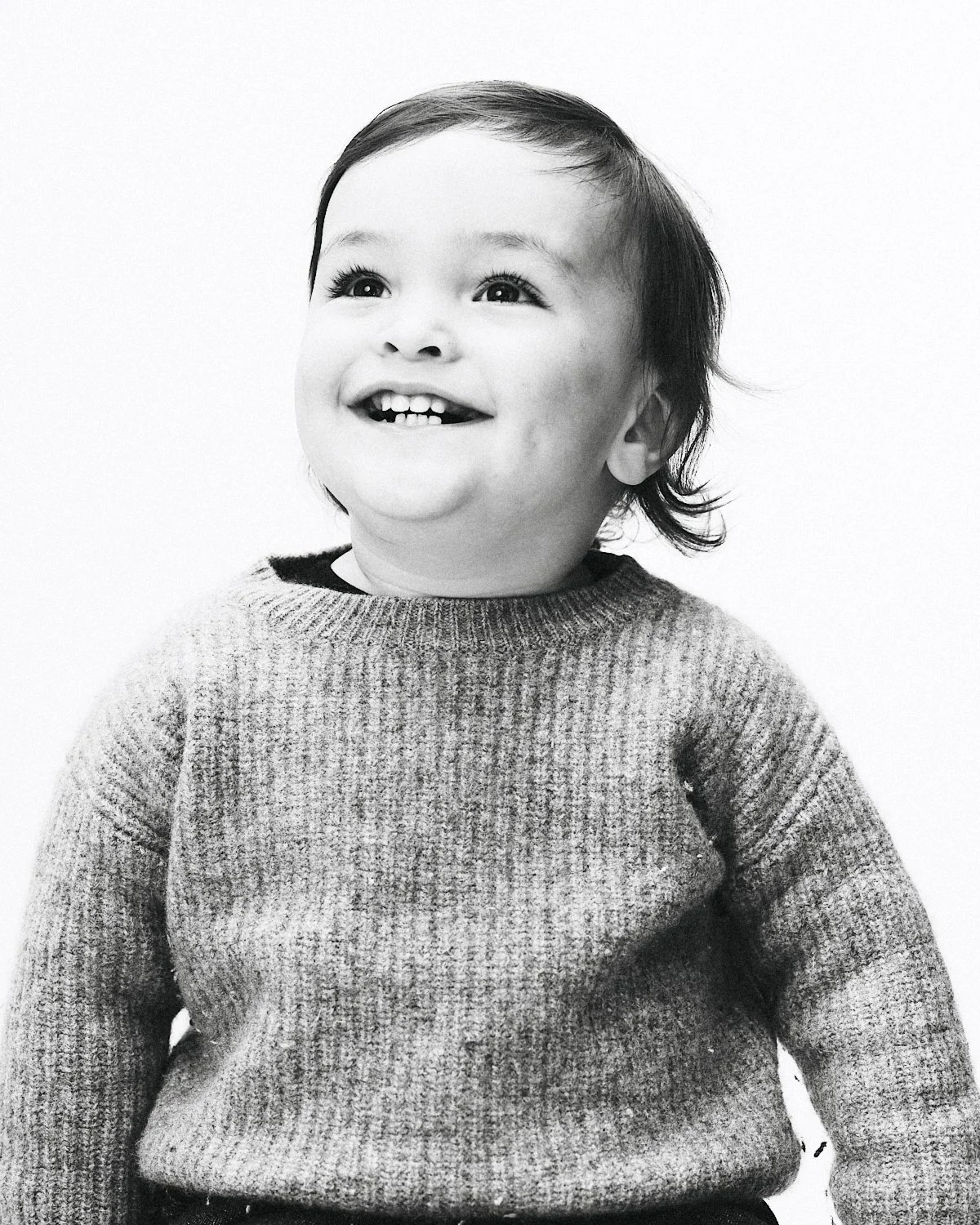 NYC black and white children's studio portrait photography