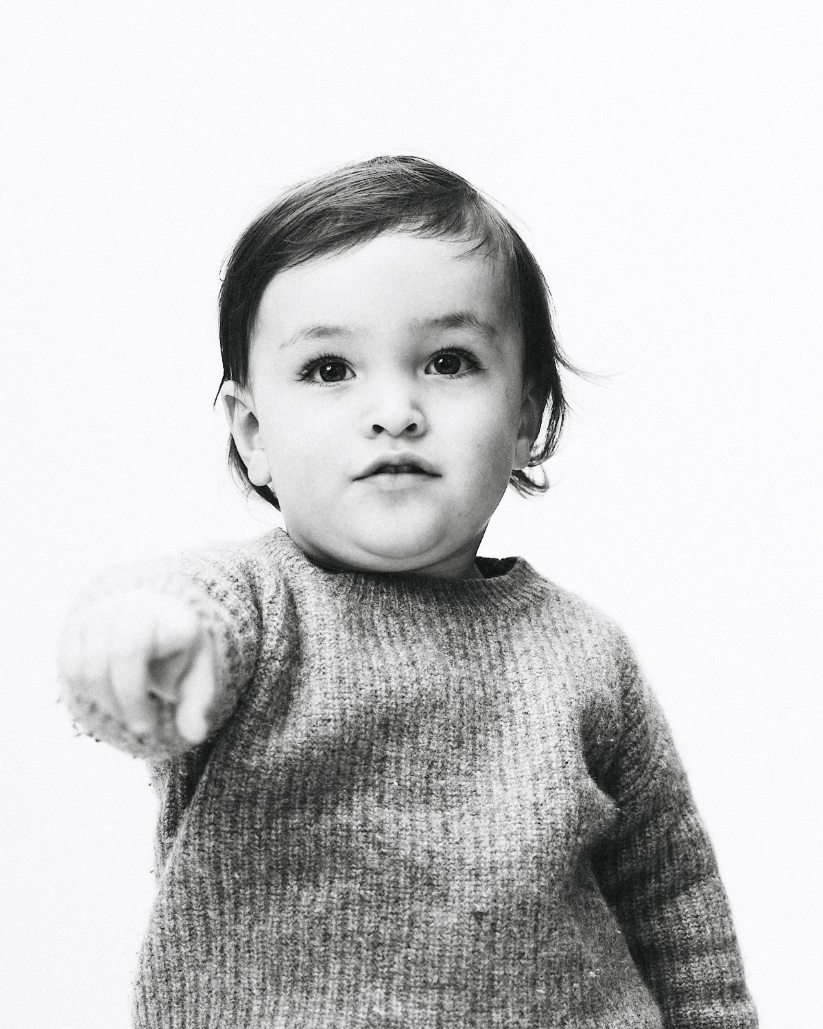 NYC black and white children's studio portrait photography
