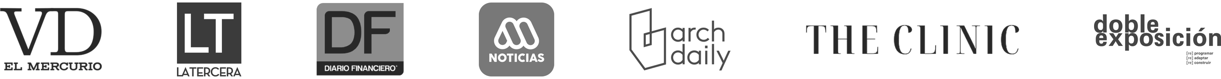 Medios que han publicado nuestro trabajo: VD El Mercurio, La Tercera, Diario Financiero, Meganoticias, ArchDaily, The Clinic y Doble Exposición