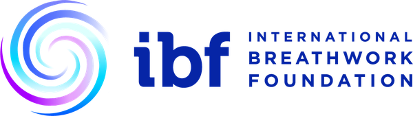 Logo of the International Breathwork Foundation featuring a spiral symbol and blue text.