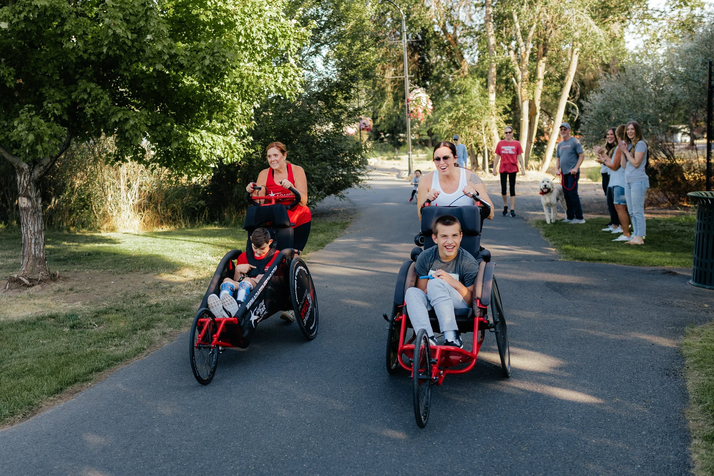 Adaptive Star mobility stroller in outdoor use