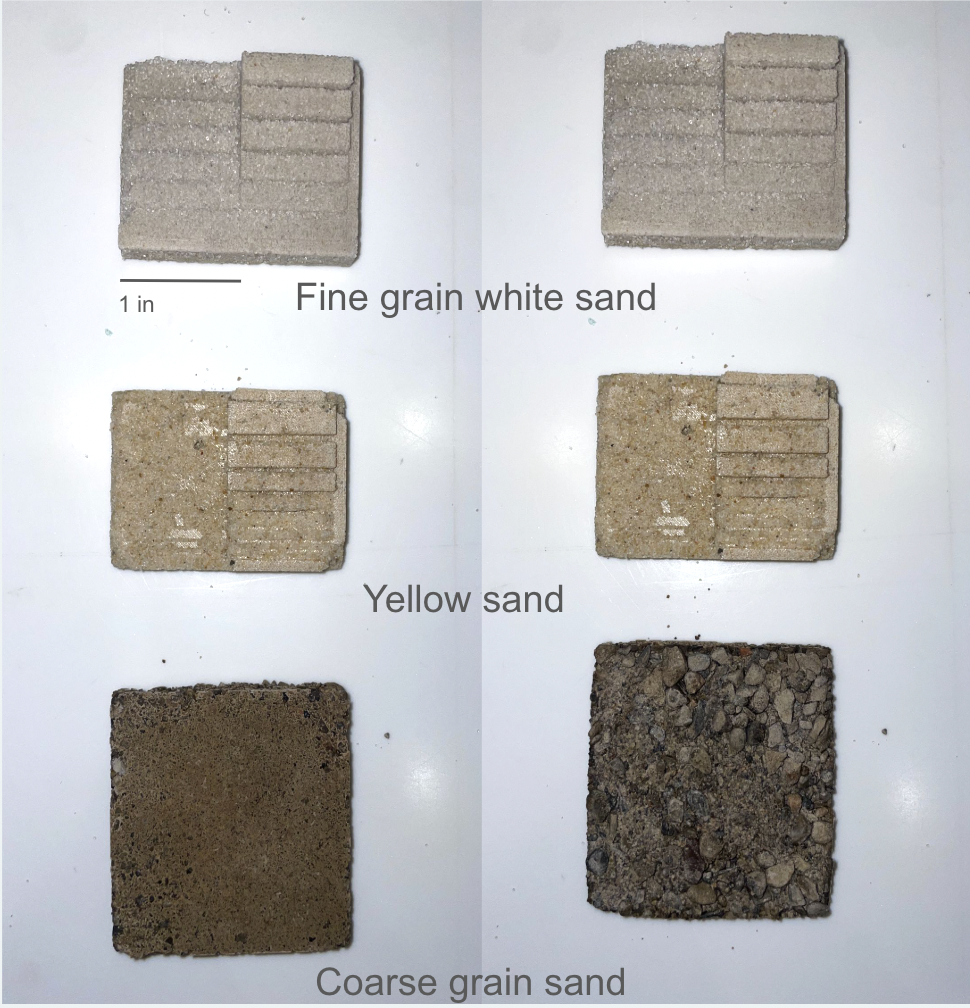 Biocemented Objects of Different Sands