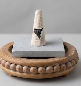 Sterling Silver Handmade Authentic Shark tooth ring-  size 8