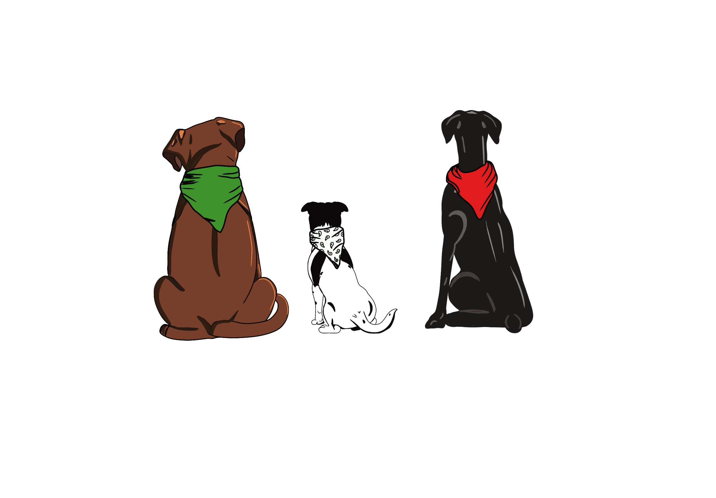 Tres Perros Graphic was created based off the three owners of Surf City Brewing Co.s owners actual pet dogs. A huge chocolate lab, a mix of Jack Russell and something else and a karaoke loving doberman pincher.