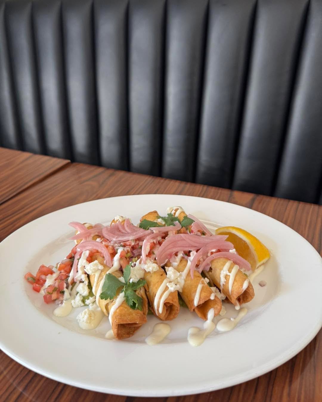 Crunching into the weekend with our Friday Feature: Tacos Dorados! 🌮✨ Crispy, golden, and filled with flavor &ndash; the perfect way to end your work week 😴 Who&rsquo;s ready to dig in? 

Call, DM or find us on OpenTable to book your reservations t