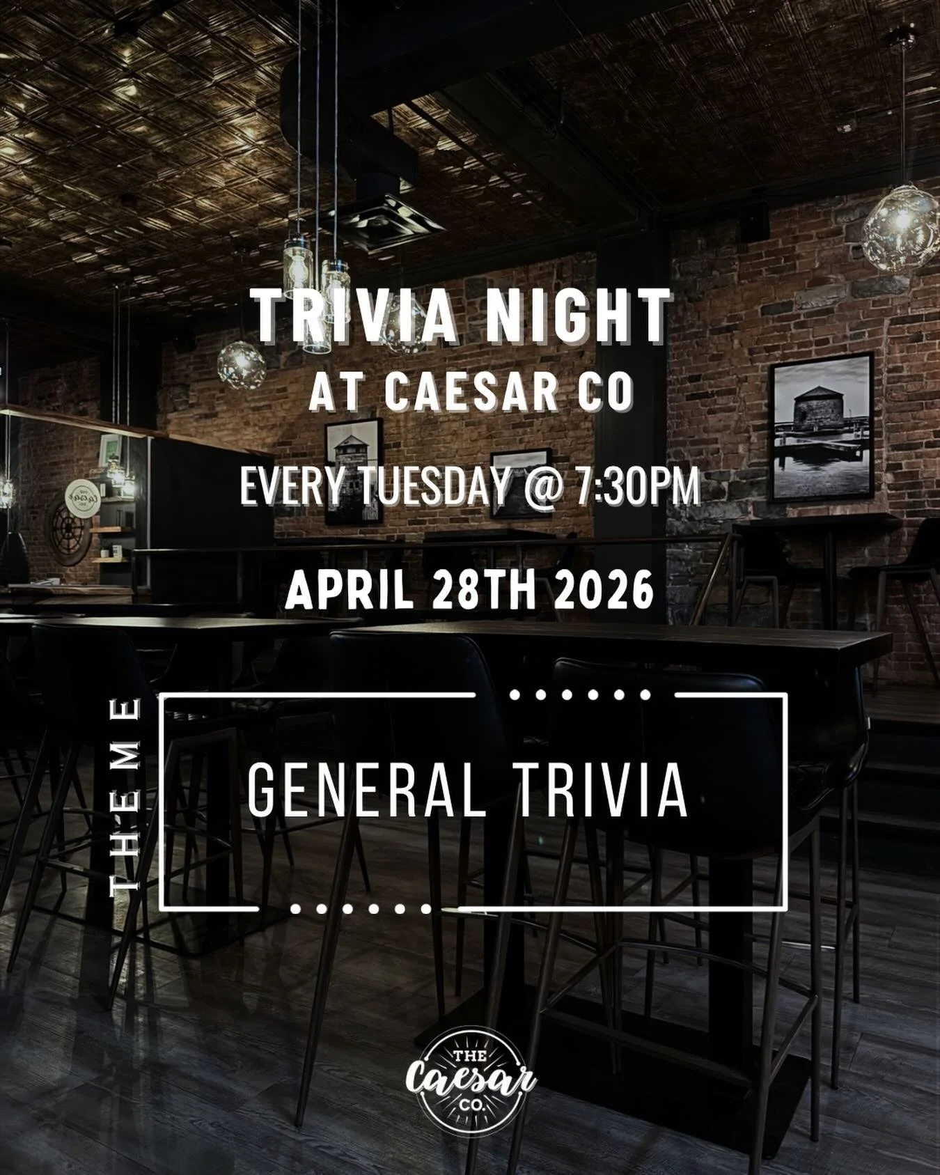 Brains, beers, and a little friendly competition 🧠🍻
General Trivia Night is calling&hellip; think you&rsquo;ve got what it takes?
Grab your team, grab a drink, and let&rsquo;s see who comes out on top 👀

Reservations | Link in bio or call (613) 54