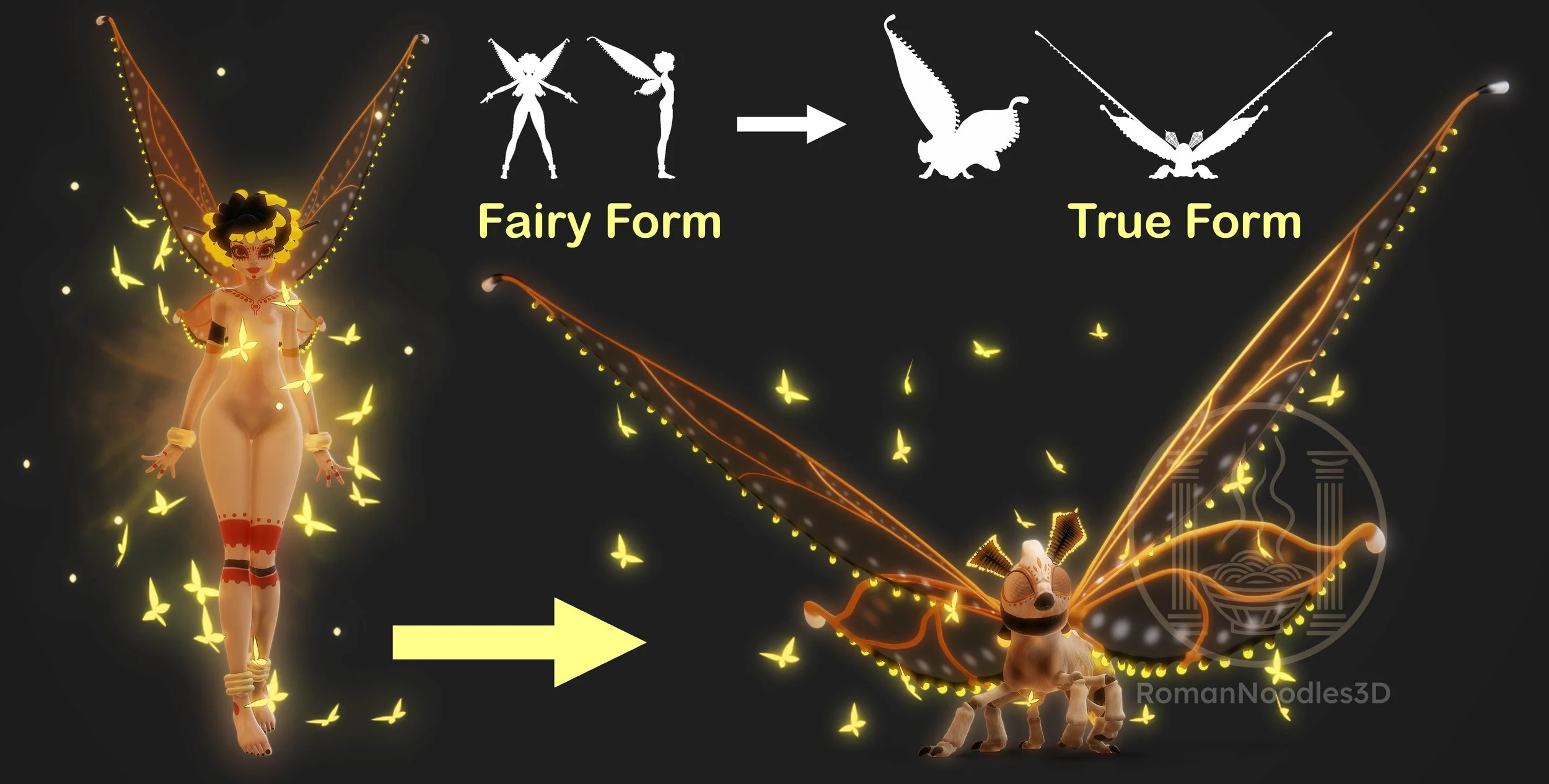 Fairy Transformation Concept 2019 - Marmoset Toolbag3