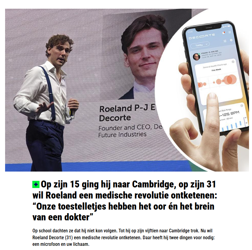 National coverage in Belgian national newspaper