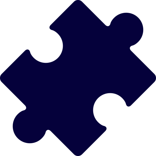 A single dark blue jigsaw puzzle piece.