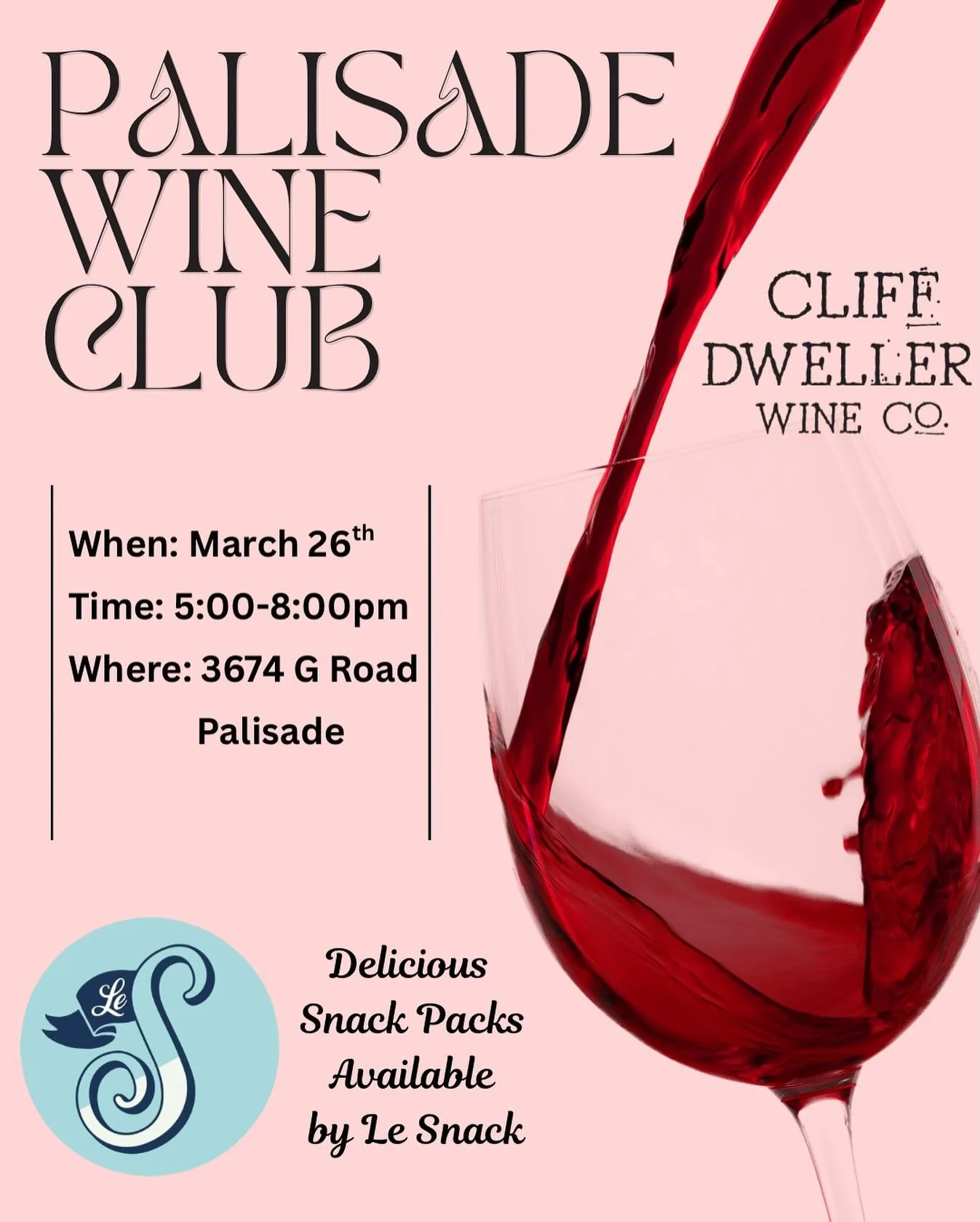 We are excited to host Palisade wine club tomorrow evening! March 26th 5-8pm -we will have $10 fros&egrave; and wine by the glass.  This event is open to anyone who loves wine &amp; supporting local ❤️