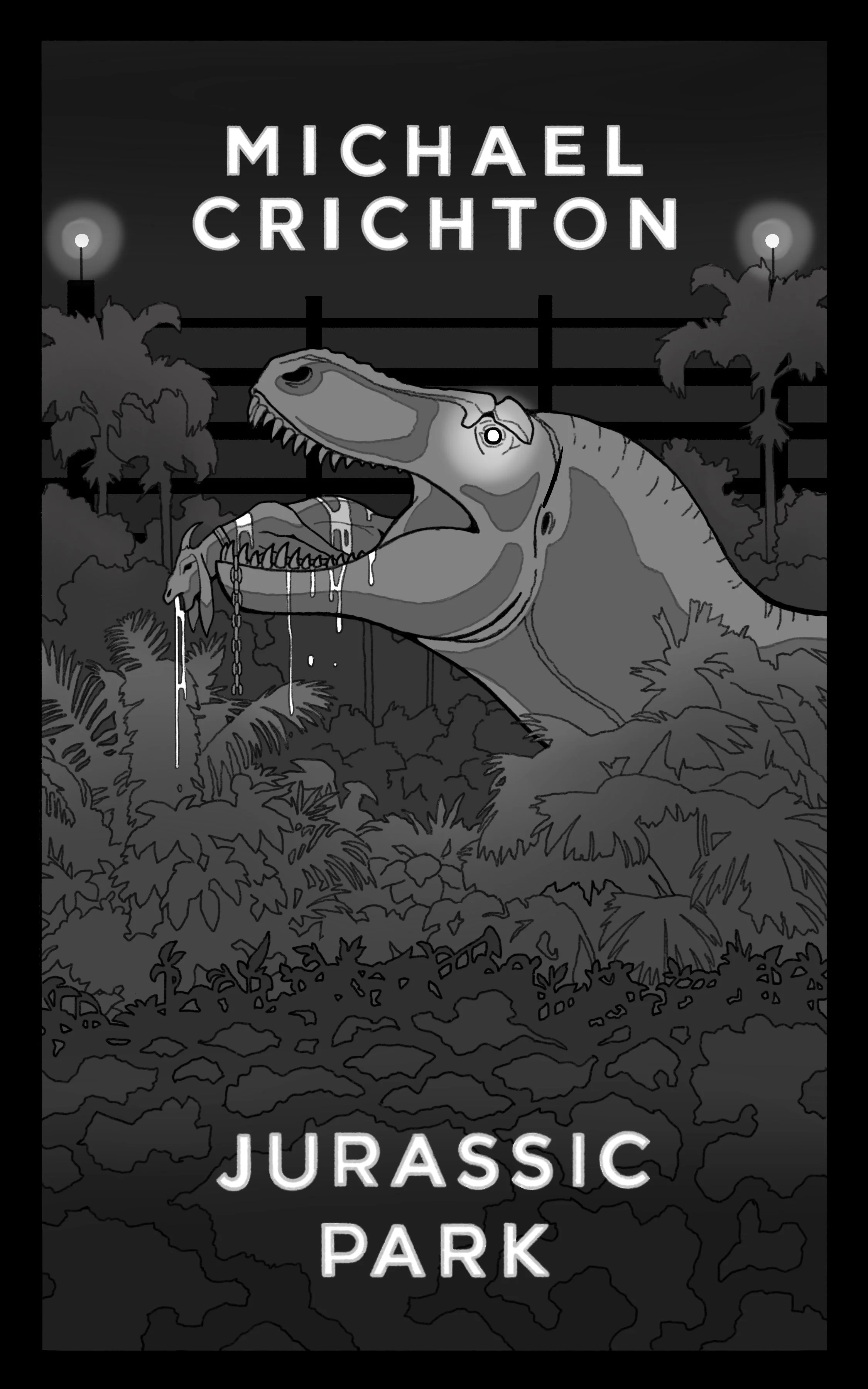 Fan-made Jurassic Park Book Cover, Digital Illustration, Procreate, 2025