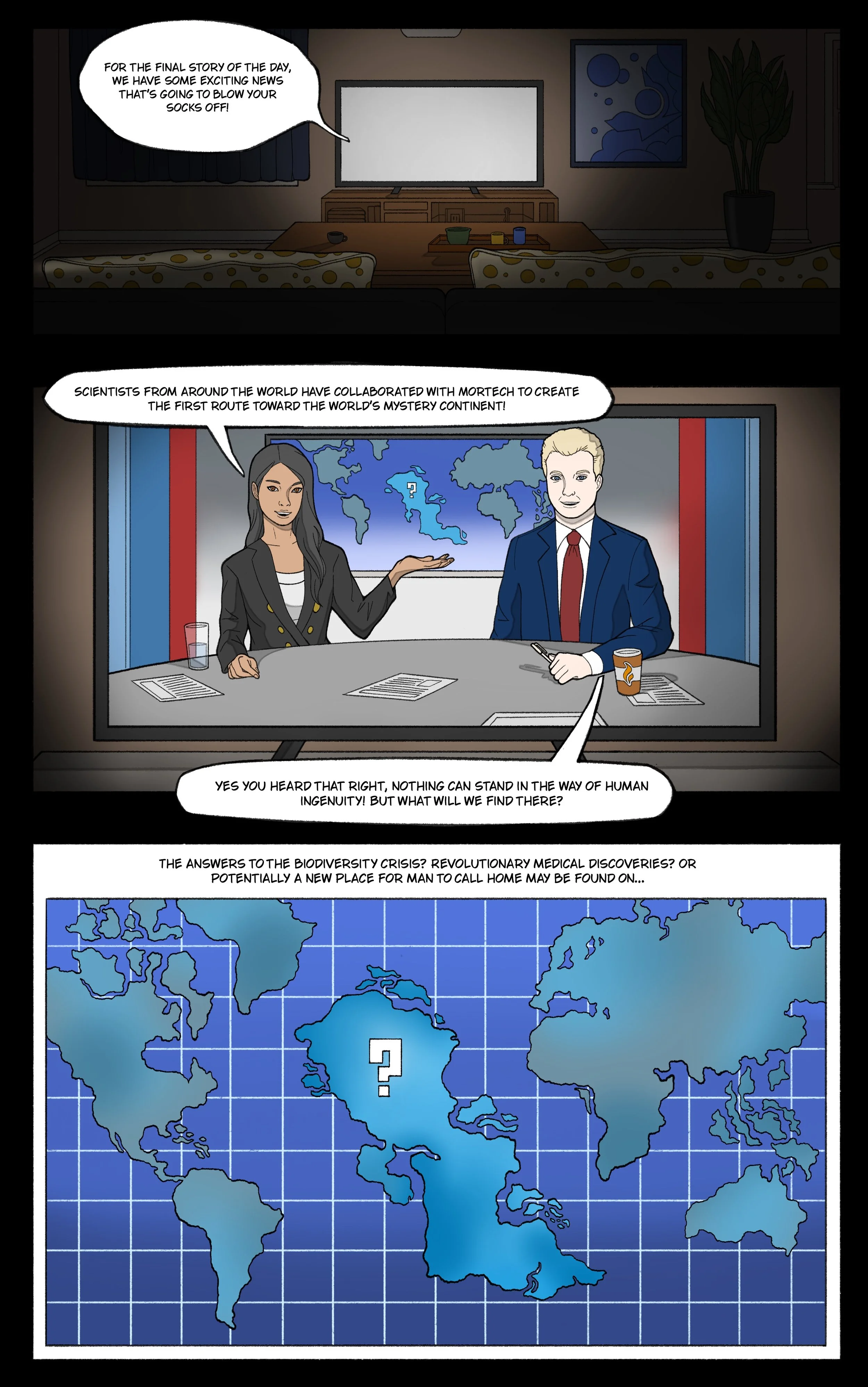 Frontier Zero Page 1, 9.1 x 14.6 inches, Digital, Procreate, 2026