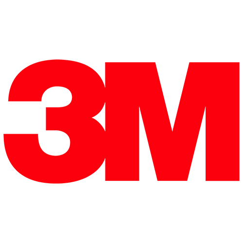 The image shows the 3M logo in red text on a black background.