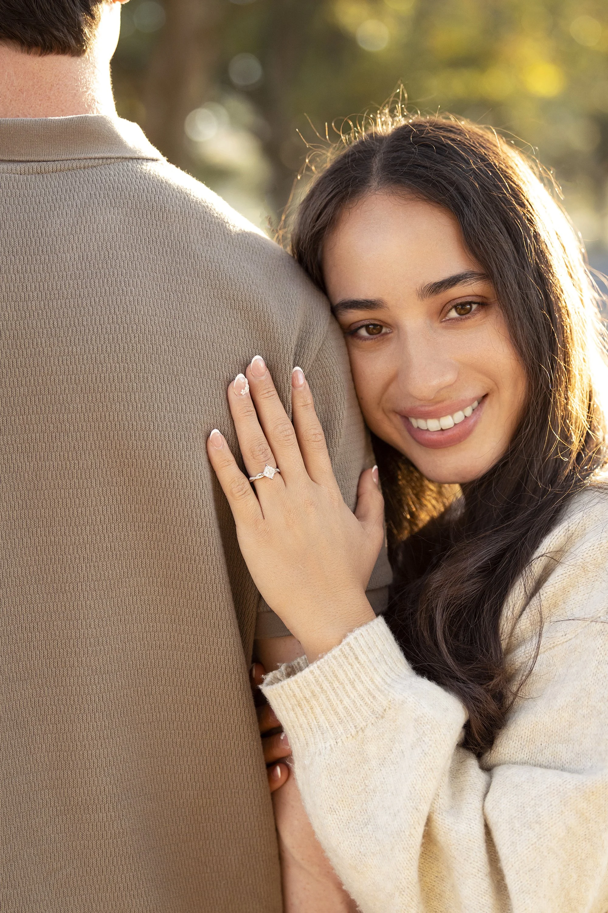 Natural light couples engagement session of Marshal and Giselle at Berry College in Rome, Georgia, captured by Atlanta portrait photographer Caitlin Tabilog of Atlanta Portrait Co, specializing in top Atlanta engagement and wedding photography.
