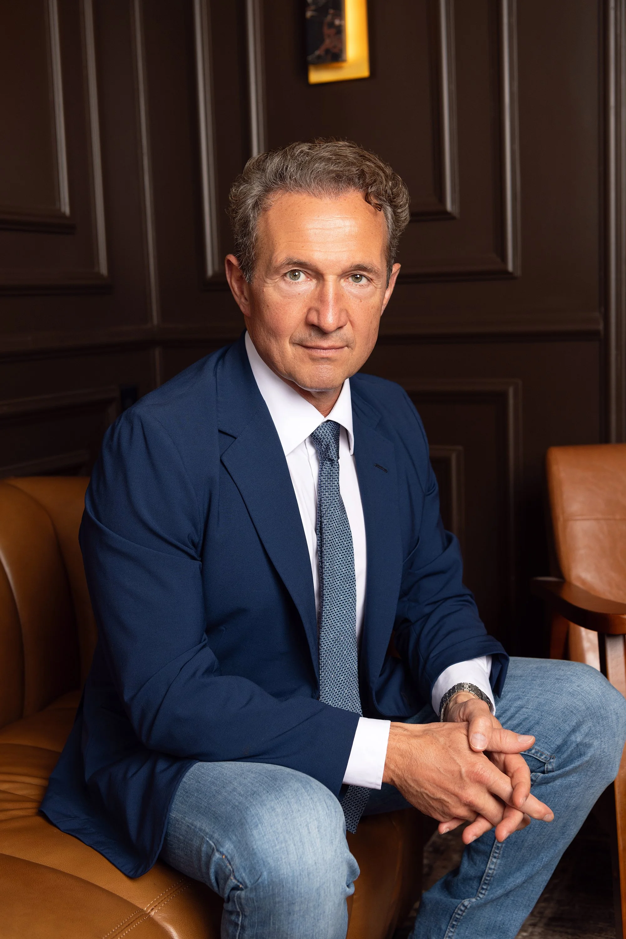 Personal branding portrait of Marco inside his Italian restaurant in Buckhead photographed by Atlanta headshot and branding photographer Caitlin Tabilog.