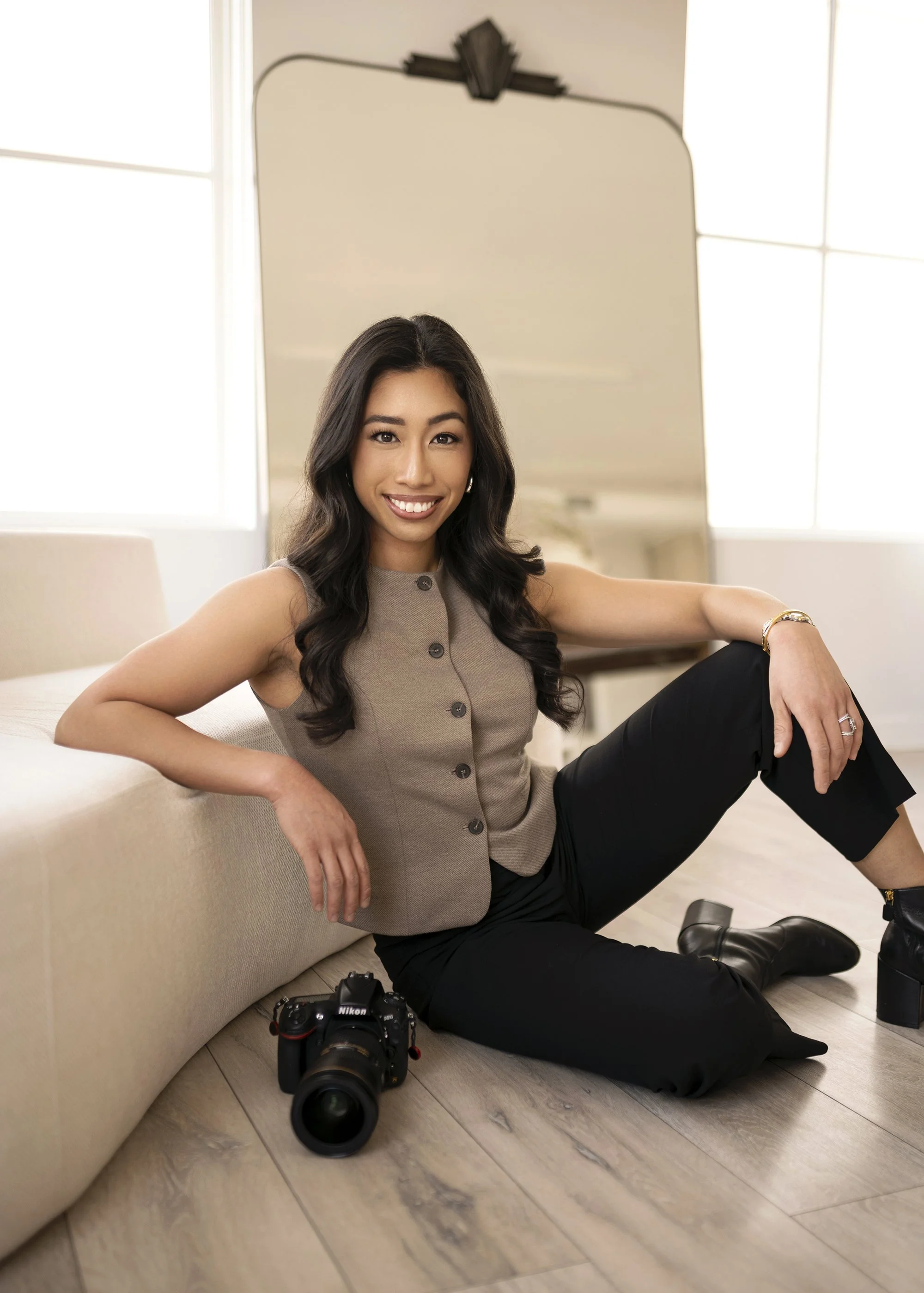 Professional branding portrait of Caitlin Tabilog at Kiah Studios in Woodstock, Georgia, captured by Atlanta Portrait Co for personal and business branding.