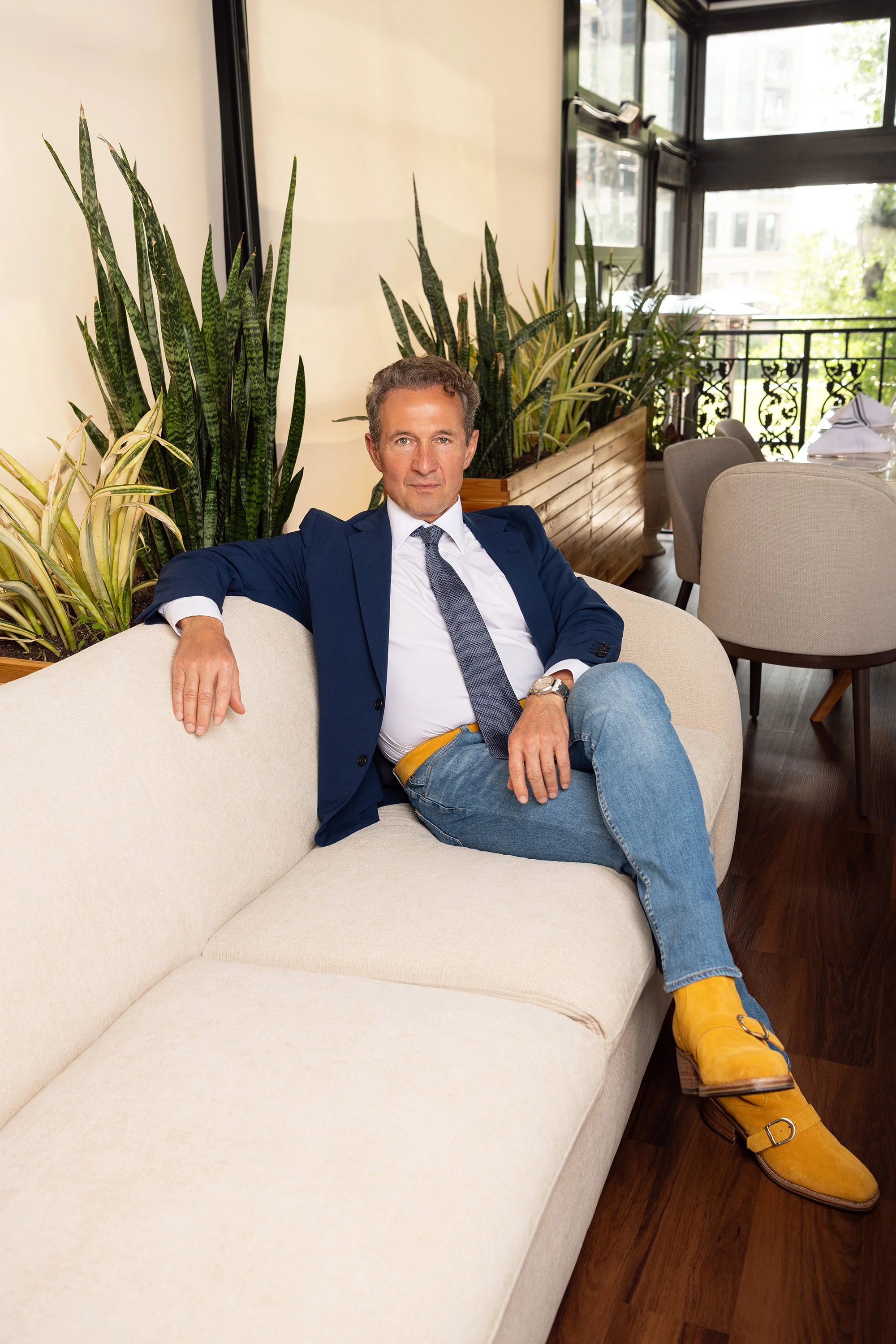 Marco, owner of Antica Posta and Silenzio Social Club, photographed inside his Buckhead restaurant by Atlanta branding photographer Caitlin Tabilog.