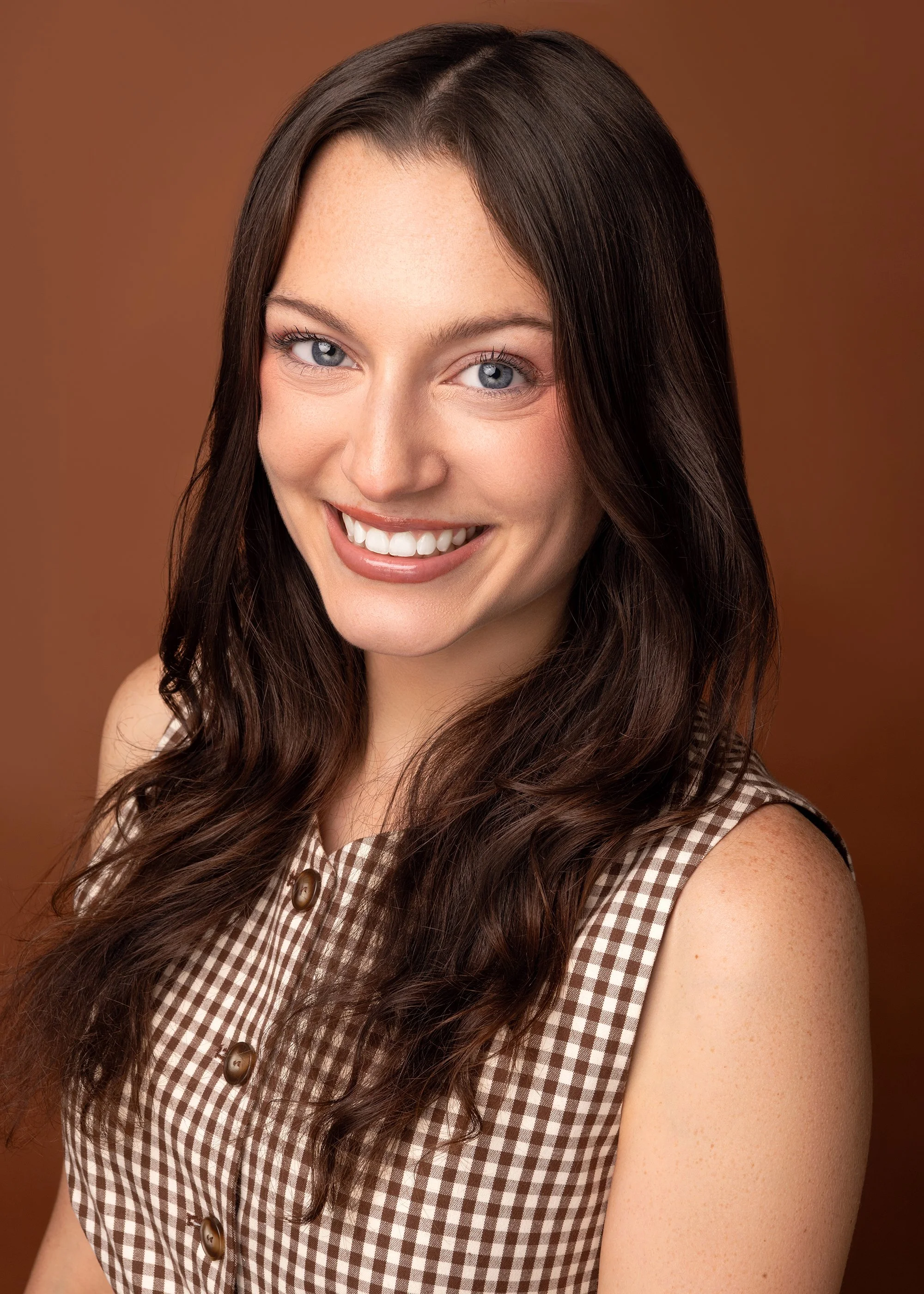 Atlanta commercial and modeling headshots of Evie Slaughenhoup, agency-signed talent with Forward The Agency, captured in a clean natural studio style by Atlanta portrait photographer Caitlin Tabilog, featuring professional lighting, minimal backgrou