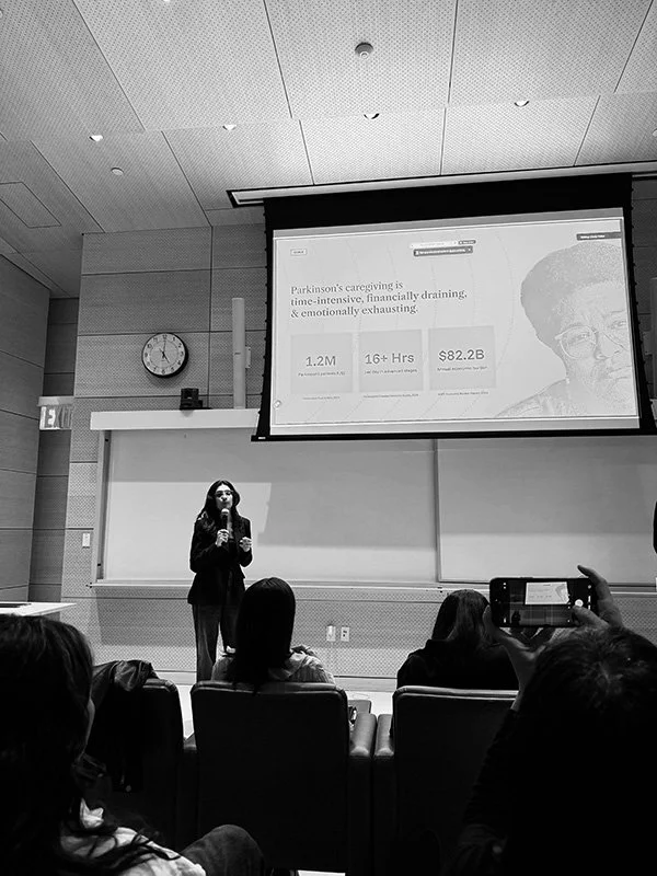Kanushi Rathore presenting her final graduate capstone on Parkinson's caregivers.