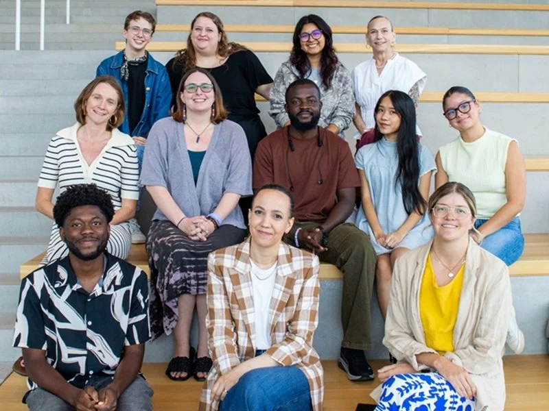 Ashleigh Axios (front and center) posing with students of Marty Maxwell Lane's (far right front row) course Design, Public Policy and Civic Engagement. (Photo by Henry Nguyen.)