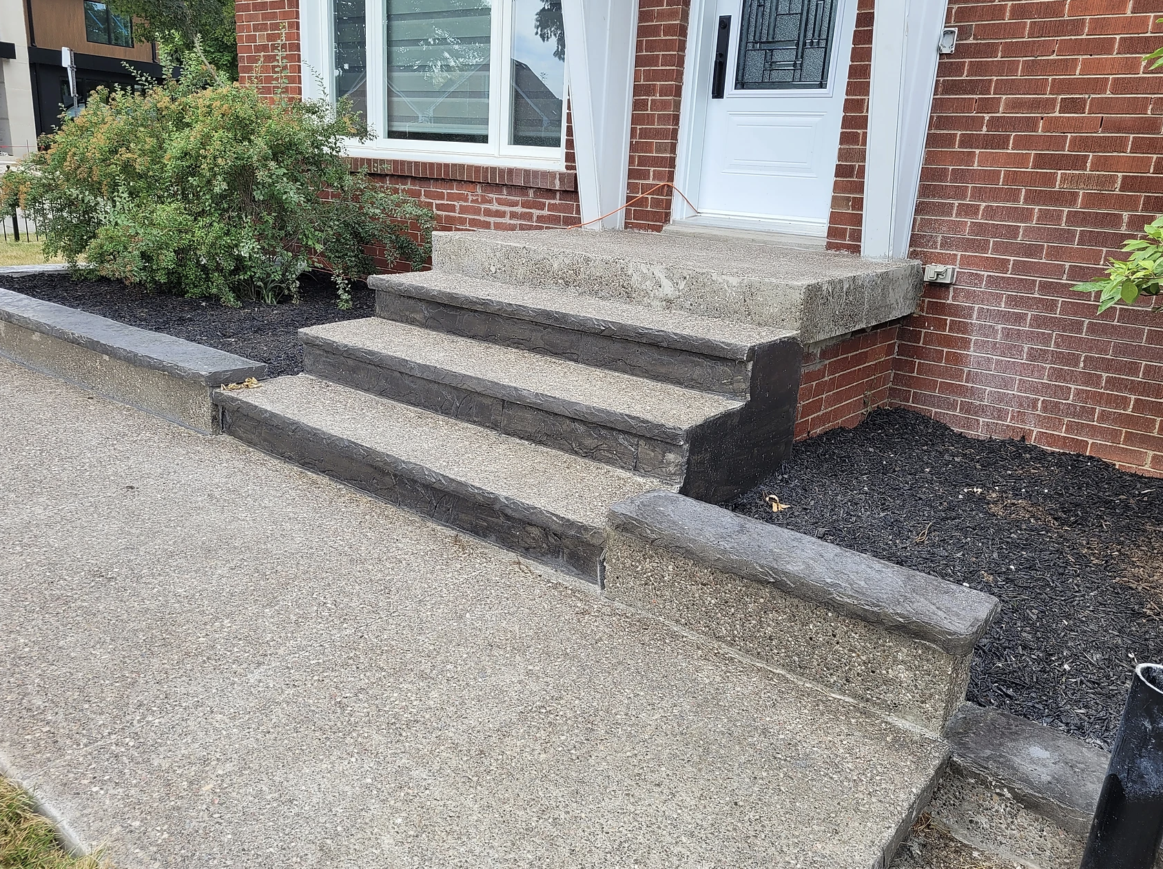 Exposed Aggregate Steps, Walkway and Planter Boxes