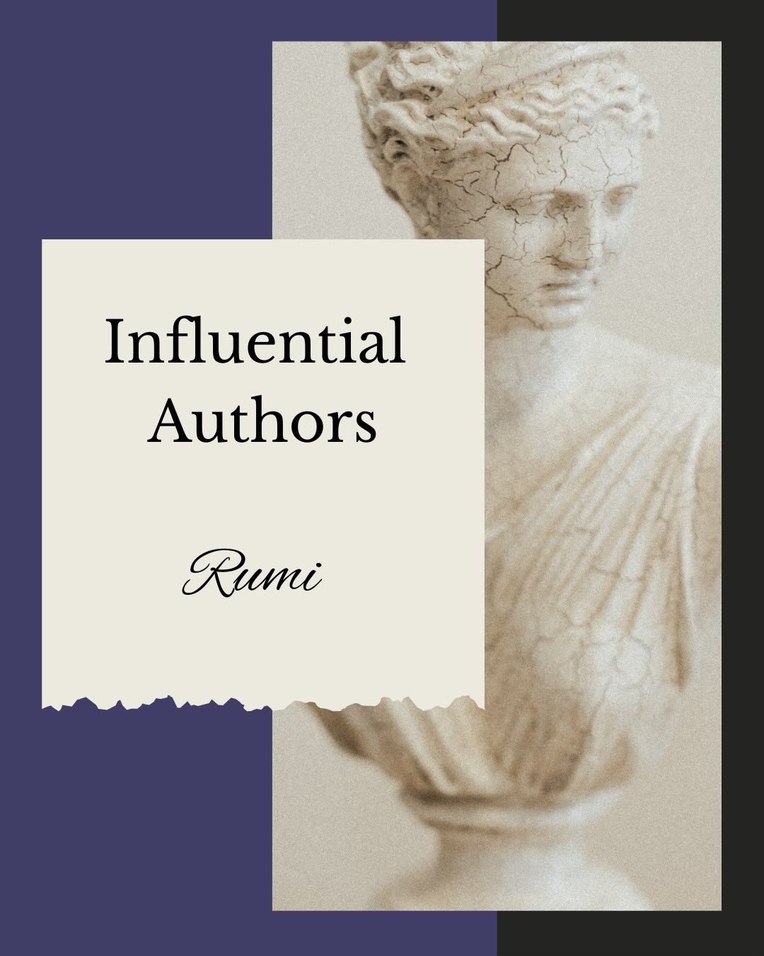 Rumi is most well-known for his romantic love poems and his clever use of language to create meaningful poems. 
As a Sufi mystic, a poet, and the founder of the Islamic brotherhood called the Mevlevi Order, Rumi&rsquo;s work touched on a wide range o