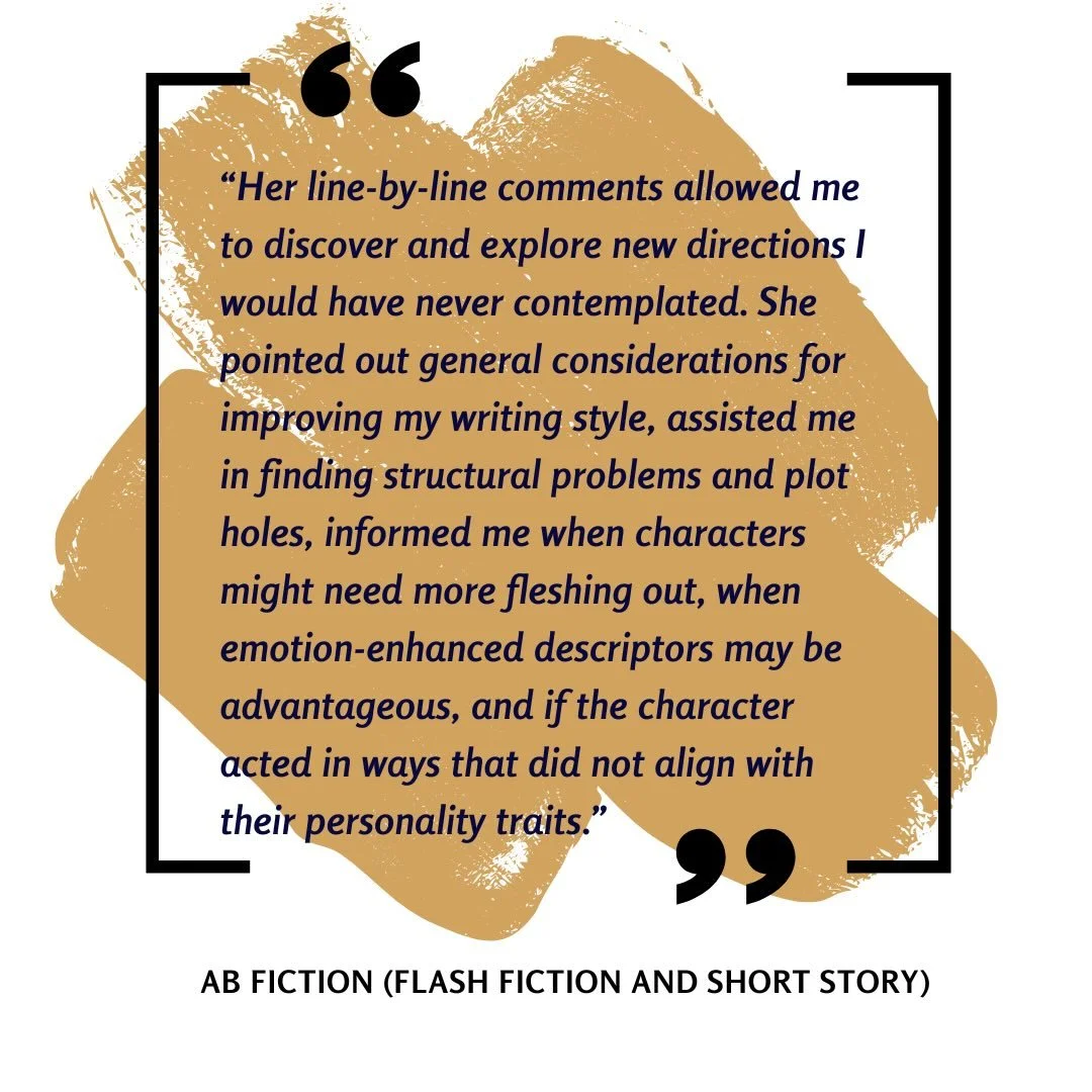 &ldquo;Jessica has beta-read a few of my short stories and has always promptly returned a thoughtful and thorough response. Her line-by-line comments allowed me to discover and explore new directions  I would have never contemplated. She pointed out 