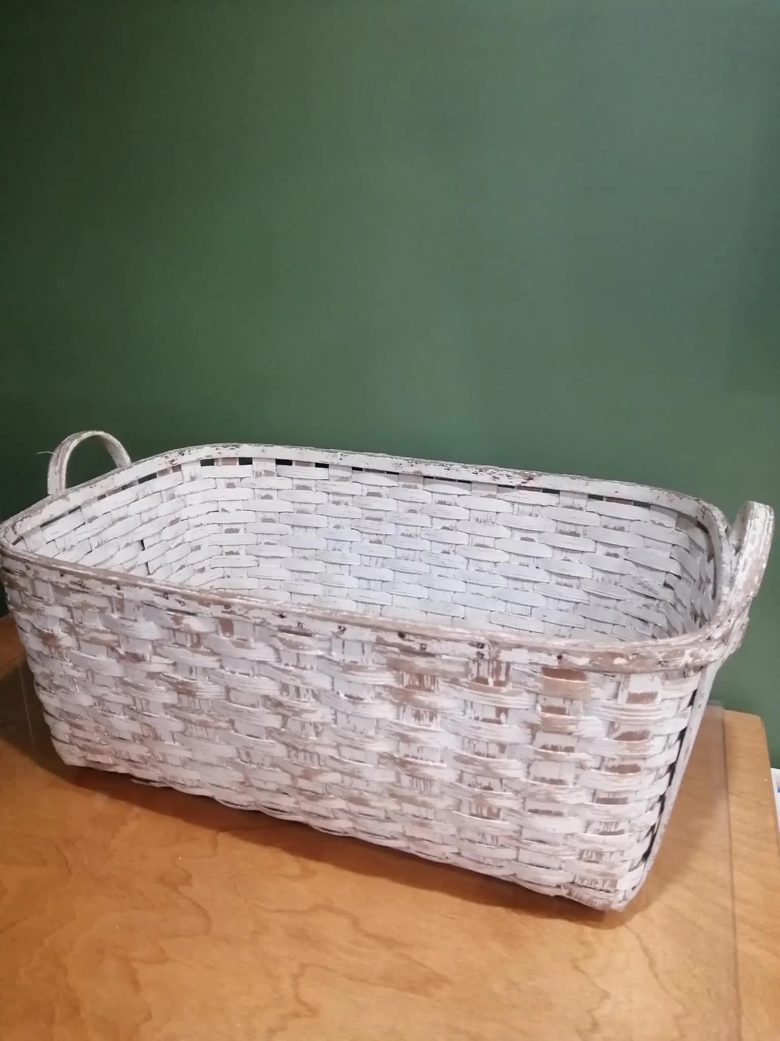 White Wood Basket