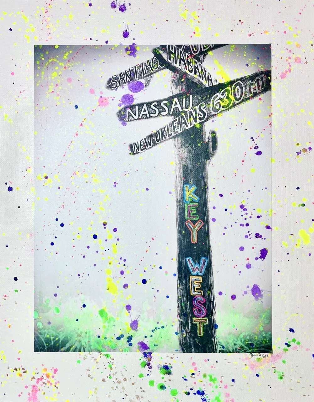 FORT ZACHARY TAYLOR STATE PARK, KEY WEST, FL--WATERCOLOR PAPER, WATERCOLOR, ACYRLIC, CANVAS, BLACK METAL FRAME- 16X20