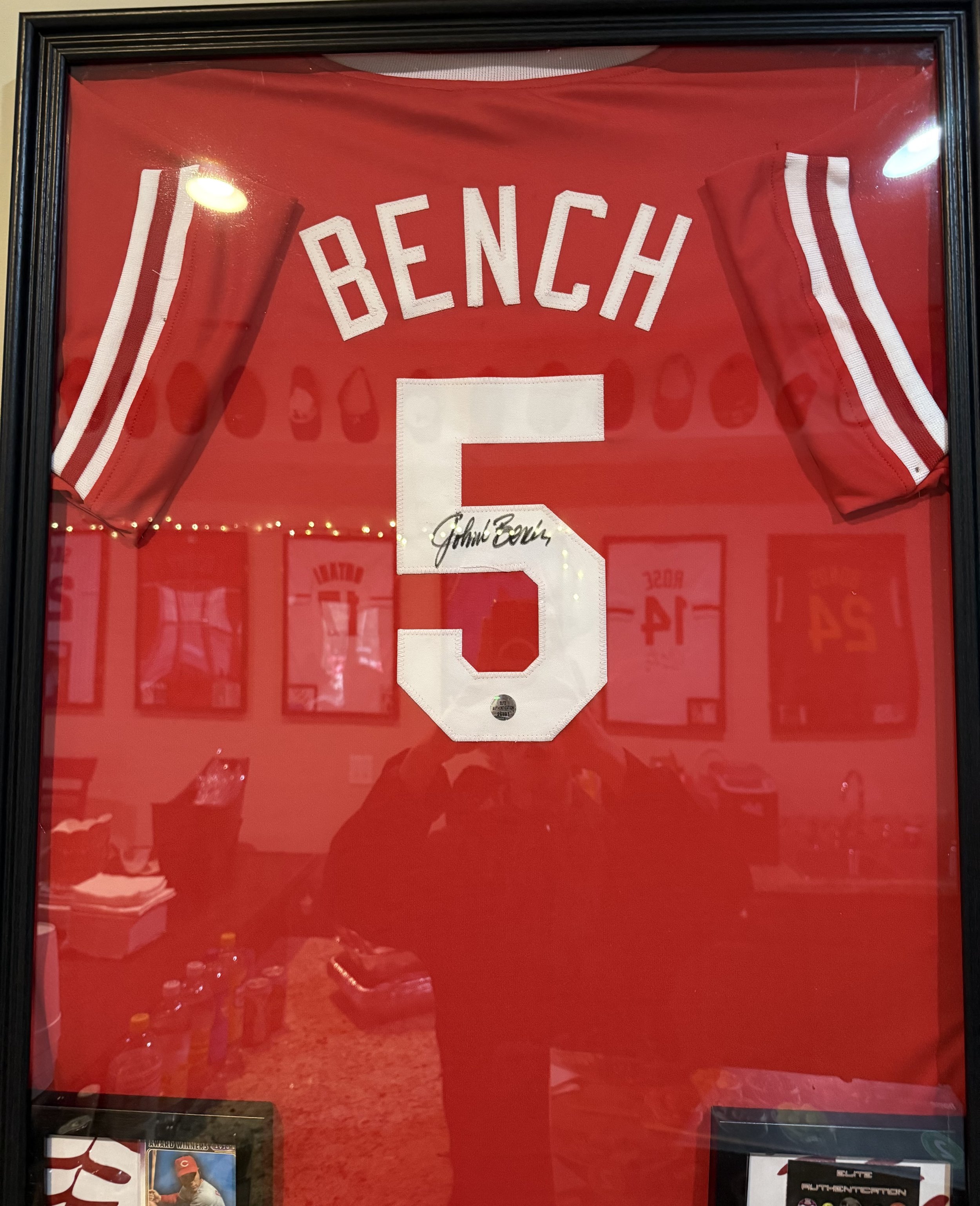JOHNNY BENCH JERSEY AUTO