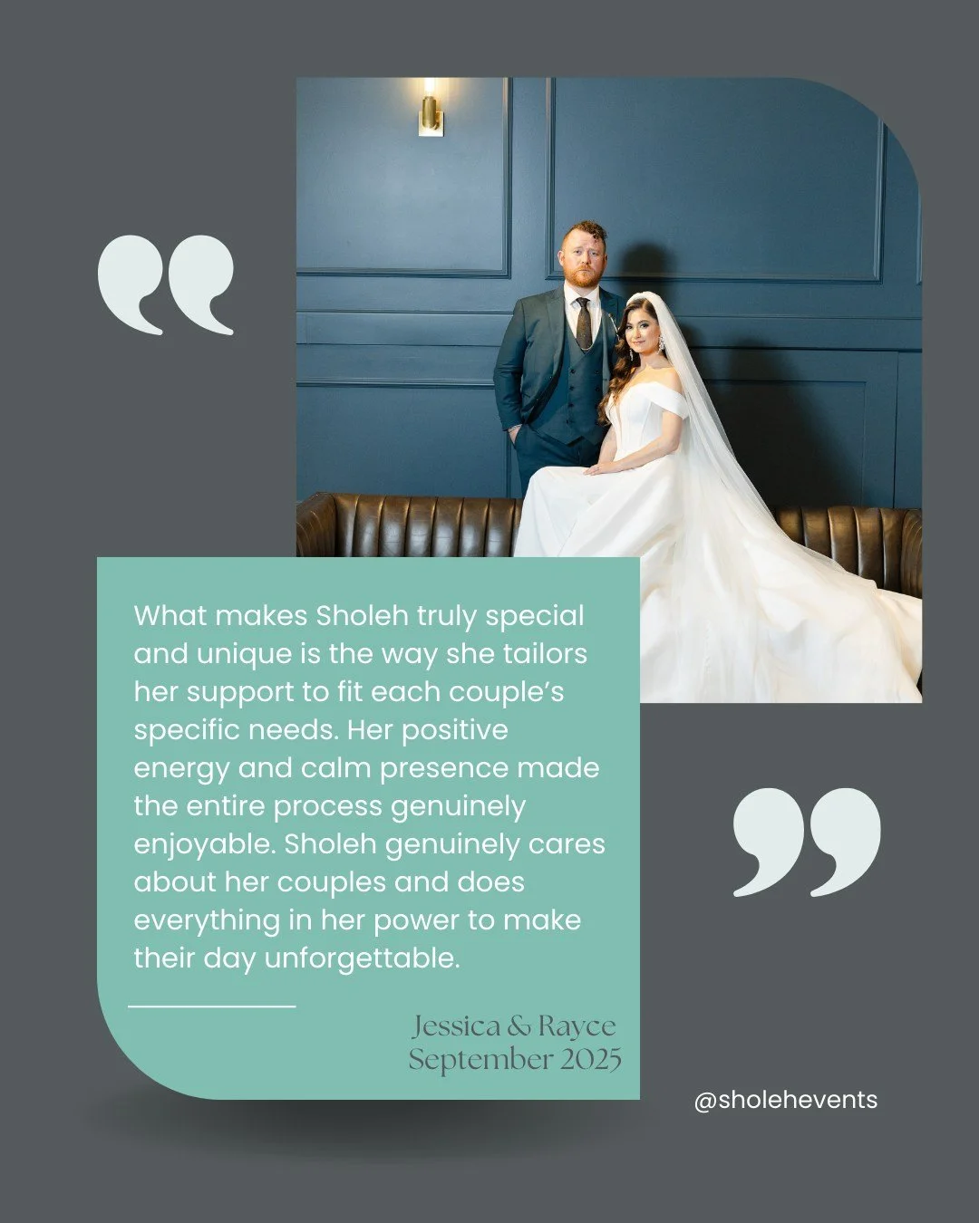 Forever grateful for the trust our couples place in us 🤍 Every celebration is thoughtfully tailored, and it&rsquo;s truly an honor to bring each unique vision to life. Thank you for allowing Sholeh Events to be part of such meaningful moments. 💛

?