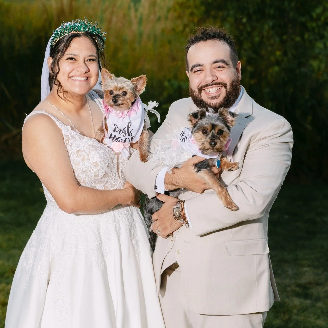 "A dog is the only thing on earth that loves you more than he loves himself.&rdquo; ~ Josh Billings

🎉 Planner: Sholeh Events @sholehevents
🏛️ Reception Venue &amp; caterer: Pinstripes Northbrook @pinstripesbbb
💐 Florist &amp; Decor: DIY
📸  