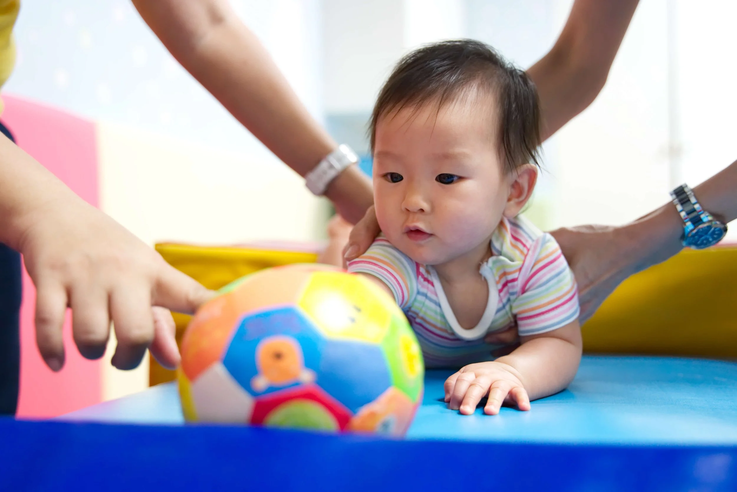 child playing with ball