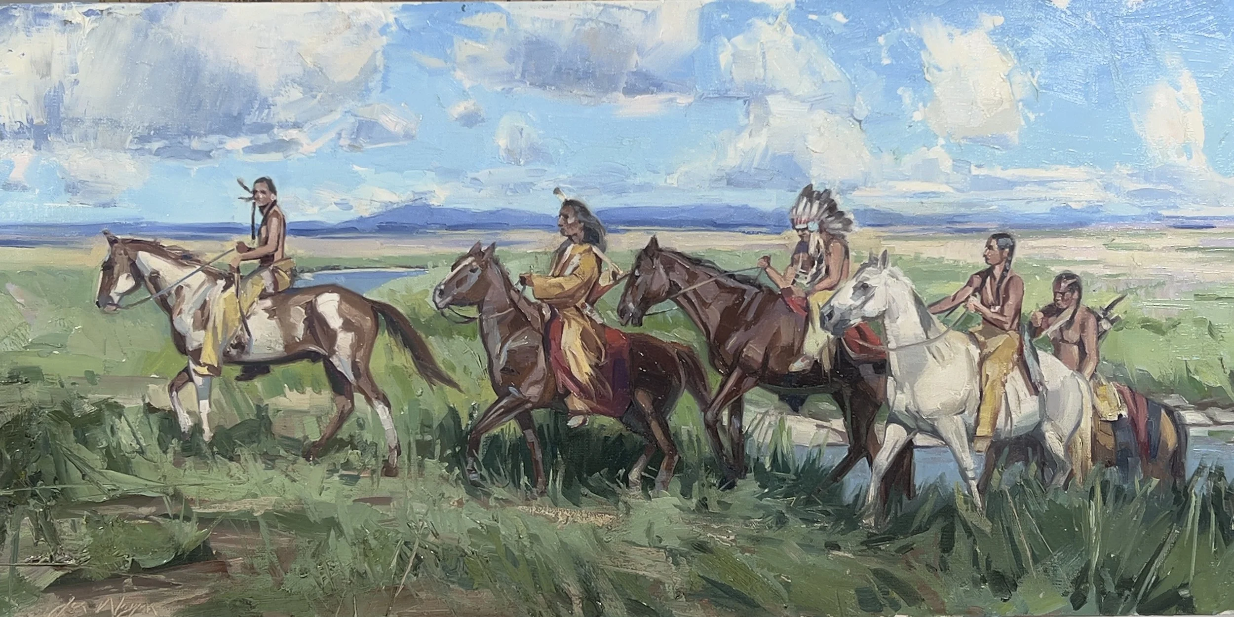 "Eve of the Big Horn"  
20x10; oil
Montana Trails Gallery - Bozeman, MT