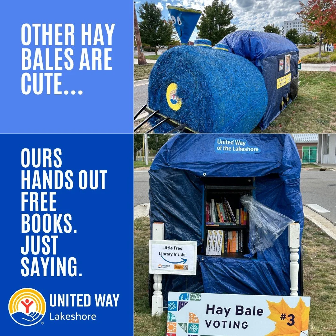 Some hay bales are cute… but ours? It’s a literary legend. 🚂✨📚 The Little Engine That Could isn’t just showing up — it’s handing out FREE BOOKS through our interactive Little Library!
We’re not just part of the