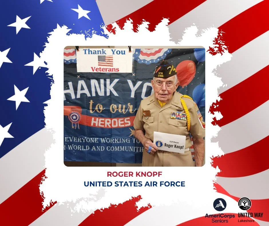 Meet Lt. Col. Roger A. Knopf &mdash; Air Force veteran, Vietnam veteran, and AmeriCorps Seniors volunteer from Muskegon County.

His service includes:
✈️ 20 years in the U.S. Air Force (1954&ndash;1974)
✈️ Forward Air Controller in Vietnam
✈️ Disting