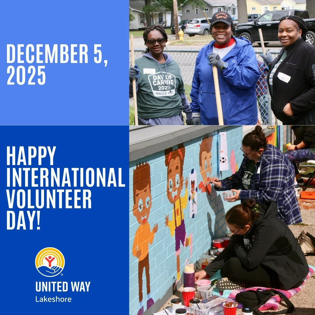 On International Volunteer Day, we&rsquo;re honoring the helpers, the doers, and the change-makers who power our community forward. Thank you to every volunteer who shows up for the Lakeshore with heart and purpose. Your impact is felt far and wide. 