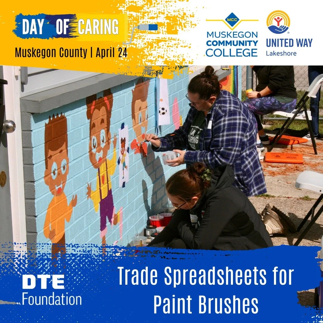 On April 24, swap your desk for a difference. Day of Caring brings corporate teams together for hands-on projects supporting nonprofits, schools, and community spaces across Muskegon County.

It&rsquo;s productive.
It&rsquo;s energizing.
It&rsquo;s f